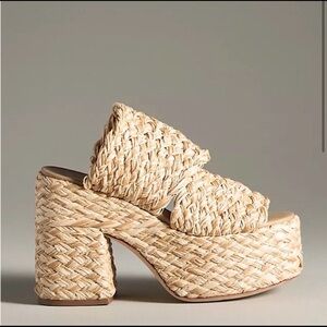 Farm Rio Braided Raffia Platform Sandal
